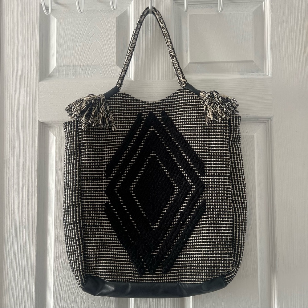 Large Boho Diamond Merona Tassel Tote